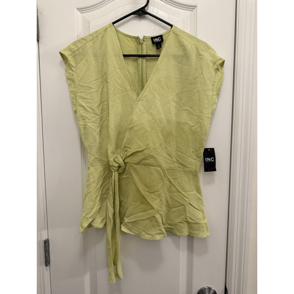I.N.C. Harvest Pear Bloom Sz 8 International Concepts Linen/viscos NWT Zip Back